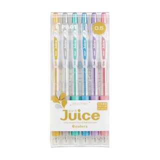 PILOT 百樂 果汁鋼珠筆 亮彩6色組 0.5mm, 金色 + 銀色 + 亮粉色 + 亮藍色 + 亮綠色 + 亮紫色, 1盒