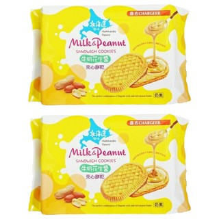 嘉吉CHAKGEER 北海道風味牛奶花生醬夾心餅, 225g, 2入