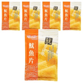 珍珍 魷魚片 上等新鮮魷魚 微波加熱後, 80g, 5包