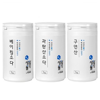 크리오 생활물가 구연산 다목적 세정제 1kg + 베이킹소다 1kg + 과탄산소다 세탁표백 1kg, 1세트