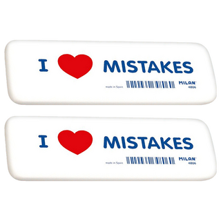 MILAN 超大橡皮擦 85g, I Love Mistakes, 2個