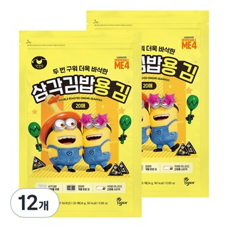 MANJUN 小小兵聯名兩次翻烤三角飯糰用海苔, 24g, 12包