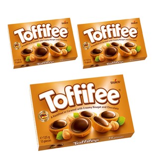 Toffifee 焦糖榛果牛軋巧克力, 3盒, 125g