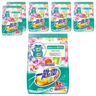 Attack 一匙靈 台灣公司貨 亮彩超濃縮洗衣粉 補充包, 1.6kg, 6包