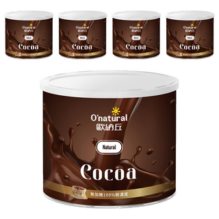 O'natural 歐納丘 純天然可可粉, 無添加砂糖 100%醇濃度, 150g, 1罐, 5罐