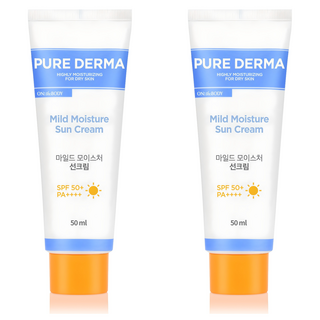 온더바디 퓨어더마 마일드 모이스처 선크림 SPF50+ PA++++, 50ml, 2개