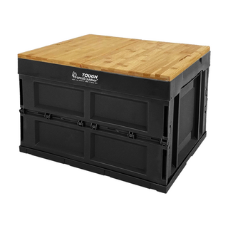 Forest Outdoor 群森戶外 硬漢箱 大款 50L 附竹桌板2片, 黑色, 1個