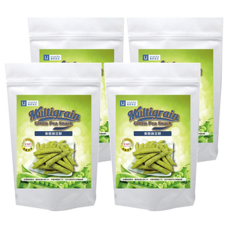 優穀美身 香脆豌豆酥 富含膳食纖維 自然烘烤無添加 酥脆可口 蔬菜粉調味 全素, 100g, 4包