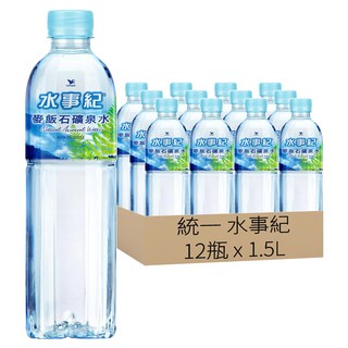 統一 水事紀 麥飯石礦泉水, 1500ml, 12瓶