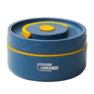 304不鏽鋼微波保溫便當, 420ml 深藍色, 1個