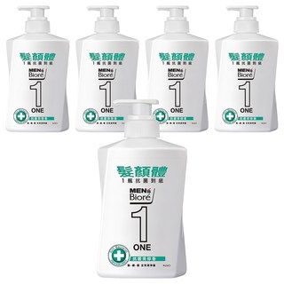 MEN's Biore ONE 髮顏體全效潔淨露 抗菌青春香, 480ml, 5瓶