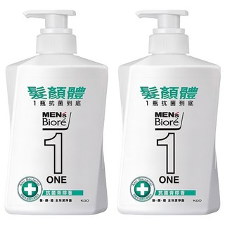 MEN's Biore ONE 髮顏體全效潔淨露 抗菌青春香, 480ml, 2瓶