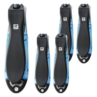 ZWILLING 雙人 晶亮多向旋轉指甲刀 附可拆式銼刀 42421-300-0 中型75mm, 晶亮藍, 5個