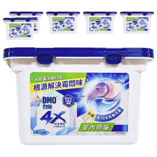 白蘭 4X極淨酵素抗病毒洗衣球 室內晾曬, 18顆, 6盒