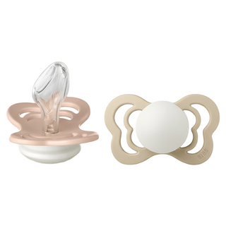 BIBS COUTURE矽膠安撫奶嘴 夜光款 2入 0-6M 腮紅+香草, 1組