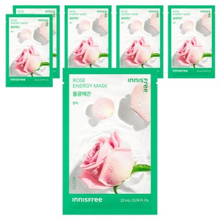 INNISFREE 我的真萃能量面膜 - 玫瑰萃取物, 保濕, 柔嫩肌理, 低刺激面膜, 1片, 6包