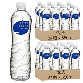 悅氏 Light鹼性水, 550ml, 48瓶