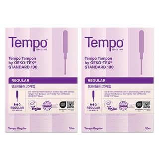 템포 오리지널 탐폰, 레귤러, 20개입, 2개