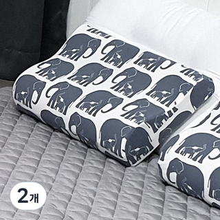 고니자니 메모리폼 스탠다드 성인 경추베개, 엘레판티 그레이, 2개