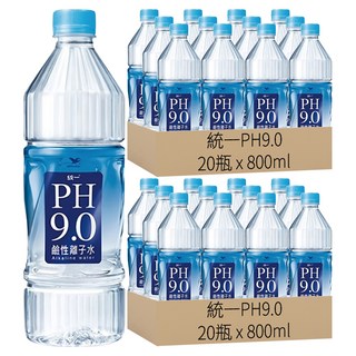 統一PH9.0 鹼性離子水, 800ml, 40瓶
