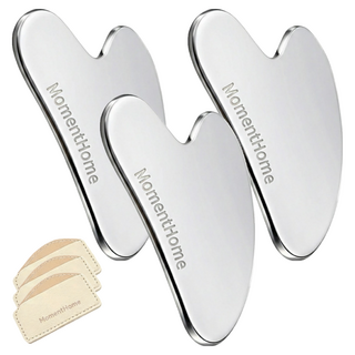 Moment Home 全身頭皮臉部經絡刮痧按摩器 + 高級皮革收納盒套組, 單一顏色, 3套