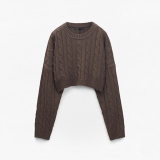 MIXXO 女款麻花短版針織衫