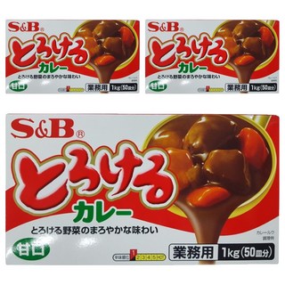 S&B 愛思必 特樂口野菜咖哩塊 甜味, 1kg, 3盒