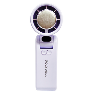 POLYWELL 寶利威爾 100檔無極調節冷敷手持風扇 原廠保固, CYKE-650, 紫色