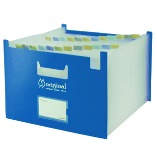 DaTaBanK 三田文具 24層站立式風琴夾 OT-A424, 藍色, 1個