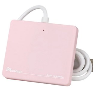 infotec 英富達 ATM 薄型晶片讀卡機，支援健保卡/晶片金融卡/各類憑證，Mac/Windows 系統相容, INF-IC-102, 粉紅色, 1個