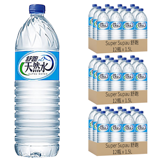 Super Supau 舒跑 天然水, 1.5L, 36瓶