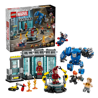 LEGO 樂高 76315 漫威鋼鐵人實驗室積木組, 1盒, 鋼鐵裝展示區 白色 + 藍色