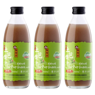 陳稼莊 即飲紅心土芭樂汁 無加糖, 300ml, 3瓶