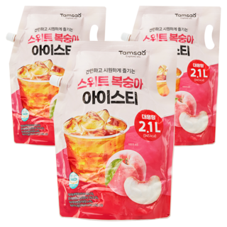 탐사 스위트 복숭아 아이스티, 2.1L, 3개