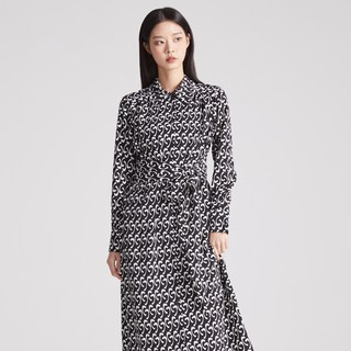 MIXXO 女款滿版印花長連身裙, (19號)黑色