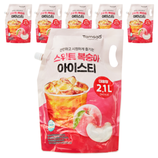 탐사 스위트 복숭아 아이스티, 2.1L, 6개