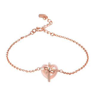 Sayaka 紗彌佳 最特別的禮物愛心蝴蝶結月光石造型銀手鍊