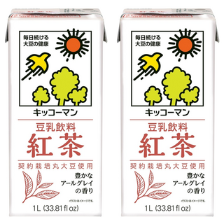 KIKKOMAN 龜甲萬 豆乳 紅茶風味, 1L, 2瓶