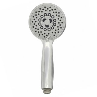LEADER 麗達 五段TPR軟膠孔蓮蓬頭 電鍍 200g, 銀色, 1個