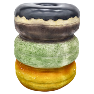 KUIBAO 快豹生活 北歐空間創意食物矮凳 座高35cm 甜甜圈, 咖啡色, 1個