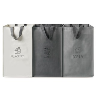 Market Plan 防水資源回收分類袋 3入, 混色, 1組