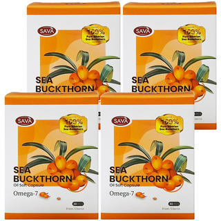 GREEN GOLD 台灣綠金 SAVA Sea Buckthorn Soft Capsule SAVA 沙棘果軟膠囊, 30顆, 21g, 4盒