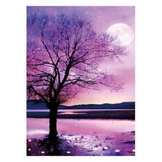 創彩 鑽石畫組 ZSD3436 紫色樹 居家裝飾 療癒手作, 1組