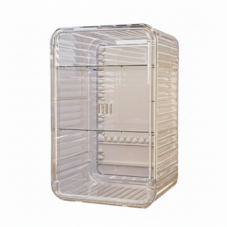 防塵多功能精美收納櫃 A0186-4 特大 三層款, 透明白, 1個