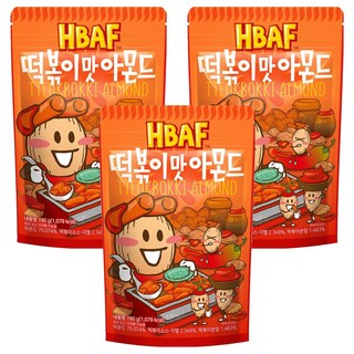 BAFF 杏仁果 辣炒年糕味, 190g, 3包