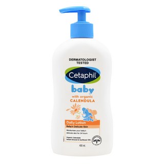 Cetaphil 舒特膚 baby 舒緩潤膚乳，含植物葵花子油和甜杏仁油，有機金盞花，400ml, 1瓶