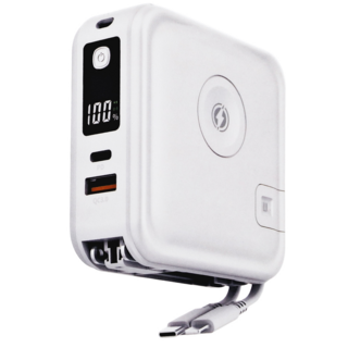 LaPO 全功能無線充電行動電源 11200mAh 43.12Wh, WT-08PCL, 柔霧白