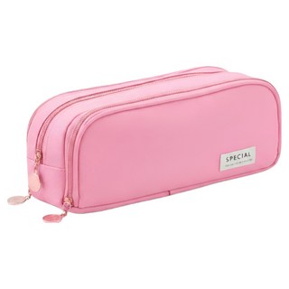 라이프팁스 대용량 3단 펜 파우치 필통, 핑크, 1개