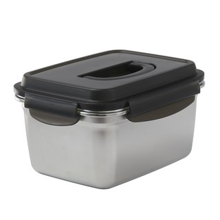 코멧 홈 다양하게 사용하는 연마제 없는 스테인리스 304 직사각 밀폐 김치통, 1개, 3.8L