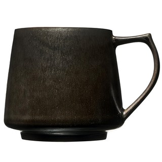 cores KIKI美濃燒馬克杯 320ml 瓷器 可用於微波爐和洗碗機, 黑色, 1個